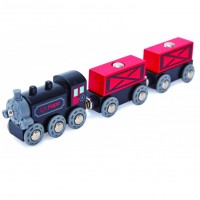 Trenulet de marfa Marfar cu Locomtiva cu Aburi si incarcatura magnetica